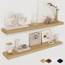 Fun Memories Floating Shelves for Wall, 36" Rustic Wood Deep Wall Mounted Shelves with Invisible Brackets for Decor & Storage, Floating Shelf for Living Room, Bathroom (Oak, Set of 2) by CozyNest Decor