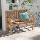 Giantex Outdoor Wooden Garden Bench - 2-Person Acacia Wood Loveseat with Armrests, Backrest, 800lbs Capacity, Patio Park Bench for Backyard, Front Porch Bench (Non-Foldable) by GreenHaven Gardens