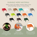 WestinTrends Outdoor Ottoman, Patio Adirondack Ottoman Foot Rest, All Weather Poly Lumber Folding Foot Stool for Adirondack Chair, Widely Used for Outside Porch Pool Lawn Backyard, Orange by CozyNest Decor