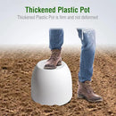 12/10/9 Large Modern Plant Pots, Plastic Planters with Drainage Holes and Saucers for Indoor Outdoor Plants Flowers, White by GreenHaven Gardens