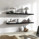 Wood Floating Shelves for Wall Decor, Rustic Wall Shelves for Bedroom Bathroom Kitchen Living Room, Set of 4 Black 48 Inch by CozyNest Decor
