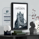 14x24 Poster Frame 3 Pack, Textured Black Solid Wood Gallery Picture Frame - Wall Hanging by CozyNest Decor