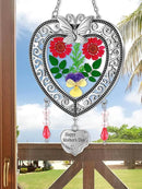 KY&BOSAM Suncatcher Happy Mother’s Day Stained Glass Tree of Life Heart Gifts Garden Ornament Wind Chimes for Windows Pressed Flower Between Heart in Glass Metal Engraved Charm as by GreenHaven Gardens