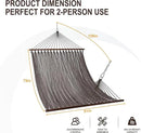 Lazy Daze Hammocks 10.5 FT Double 2 Person Caribbean Rope Hammock, Hand Woven Polyester Hammock with Spreader Bars for Outdoor Backyard Patio Poolside, 450 LBS Capacity, Brown by GreenHaven Gardens