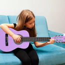 ADM Beginner Acoustic Classical Guitar 30 Inch Nylon Strings Wooden Guitar Bundle Kit for Kid Boy Girl Student Youth Guitarra Online Lessons with Gig Bag, Strap, Tuner, Strings, Picks, Purple by TinyTreasures Baby Boutique