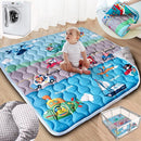 Baby Play Mat, 50x50 Playpen Mat with Super Soft Touch, Activity Mat with Upgraded Anti-Slip Bottom, Machine Washable Crawling Mat for Floor & Picnic (Vehicles) by TinyTreasures Baby Boutique