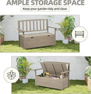 AVAWING Outdoor Storage Bench, Wooden Garden Bench Weatherproof, Patio Benches for Outside, 2-Seat Front Porch Bench, Park Bench for Deck, Lawn, Backyard (Light Gray) by CozyNest Decor