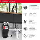 American Standard 10-US-AS-12-SL Garbage Disposal Anti-Jam Stainless Steel Food Waste Grinding System, Slim Line, 1.25 HP, Black by CozyNest Decor