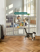 Babelio 29-48" Extra Wide Baby Gate with Adjustable Cat Door,Easy Install Pressure/Hardware Mounted,Auto Close Pet door for Stairs,House,Doorways,Effortless Walk Thru,Gray by TinyTreasures Baby Boutique