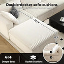 LoveSeat Cloud Couch Modular Sectional Sofa for Living Room,Modern Sofa with Deep Seat，2 Seater Boneless Couch,Comfy Upholstered Corduroy Couches for Apartment, Studio, Office,Bedroom，White by CozyNest Decor