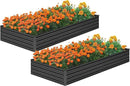 MGNO 2pcs 8x4x1FT Galvanized Raised Garden Bed-Outdoor Planter Box for Vegetables-Metal Garden Bed,Rectangle Planting Box for Herb,Flower,Black by GreenHaven Gardens