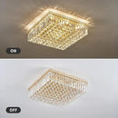 12-Lights Gold Crystal Flush Mount Ceiling Light Fixtures,Elegant Crystal Chandelier Pendant Ceiling Lamp for Bedroom,Living Room,Dining Room,Hallway H5.9 x W20 x L20 (Bulb Not Included) Square by CozyNest Decor