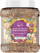 Bulk Wildflower Seed - Bird & Butterfly Garden Seed Mix | Bulk 300,000+ Annual & Perennial Flower Seeds for Planting - Attracts Hummingbirds & Butterfly | No Messy Bags or Packets | Bulk 1 Pound Jar by GreenHaven Gardens