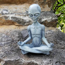 Alien Statue, Meditation Yoga Alien Figure, 6.3" H Resin UFO Alien Sculpture for Home Indoor Outdoor Patio Lawn Yard Decor, Collectable Gift by GreenHaven Gardens