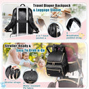 Weitars Diaper Bag Backpack Leather Baby Diaper Bag with Changing Pad Travel Diaper Backpack,Baby Bag for Mom,Stroller Straps,5 Insulated Pockets (Black Leather) by TinyTreasures Baby Boutique