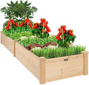 Best Choice Products 8x2ft Outdoor Wooden Raised Garden Bed Planter for Vegetables, Grass, Lawn, Yard - Natural by GreenHaven Gardens