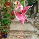 Natelf Garden Flamingo Statues and Sculptures, Outdoor Metal Bird Yard Art, Pink Flamingos Lawn Ornament for Patio Backyard Porch Decorations by GreenHaven Gardens