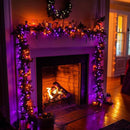 Dazzle Bright Halloween String Lights, 600 LED 196 FT Waterproof Black Wire String Lights with 8 Lighting Modes, Halloween Decorations Outdoor for Party Yard Garden Decor, Purple and Orange by CozyNest Decor