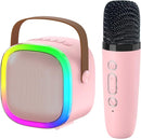 Karaoke Machine for Kids Adults, Portable Bluetooth Speaker with Wireless Microphone and LED Lights, Kids Toys Birthday Gifts for Girls and Boys Ages 4, 5, 6, 7, 8,9,10,11,12+ Years, Home Party by TinyTreasures Baby Boutique