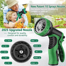 75 ft Garden Hose - 2025 New Upgraded Flexible Water Hose - Ultra Lightweight Kink-free Car Washing Pipe with 10 Function Sprayer and 3/4" Solid Brass Fittings - Durable,Leak proof Garden Hoses by GreenHaven Gardens