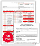 50 Pack 3-Ply Carbonless Annual Vehicle Inspection Report Forms with FMCSA 2-Ply Mylar Laminate Adhesive Vinyl Labels, DOT Inspection Forms and Stickers, Shrink-Wrapped, 8.5" x 11.75" - Made in USA by GreenHaven Gardens