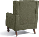 Accent Chair, Upholstered Armchair with Button Tufted High Back & Solid Wood Legs, Comfy Wingback Reading Single Sofa Chair for Small Spaces, Living Room, Bedroom (Green, Set of 2) by CozyNest Decor