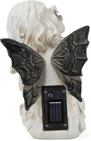 Leekung Ivory White Resin Sculpture, Angel Figurine with Solar Powered Lights for Outdoor Decor, Garden Decorations & Memorial Gifts by GreenHaven Gardens