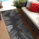 GENIMO Outdoor Rug 2.5' x 8' Waterproof for Patios Clearance, Reversible Outdoor Plastic Straw Camping Rug Carpet, Large Area Rugs Mats for RV, Camper, Deck, Balcony, Porch, Beach, Picnic, Black&Grey by CozyNest Decor