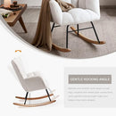 Nursery Rocking Chair, Teddy Upholstered Glider Rocker with High Backrest Armchair, Modern Rocking Accent Chairs for Nursery, Living Room, Bedroom, Offices (Ivory) by TinyTreasures Baby Boutique