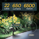 Linkind Solar Lights Outdoor Waterproof IP67, StarRay Dusk-to-Dawn Outdoor Solar Lights, 3 Lighting Modes Solar Spot Lights Outdoor for Garden, Yard, Landscape (Daylight, 4 Pack) by CozyNest Decor