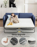 Queen Pull Out Sofa Bed, 2-in-1 Convertible Sleeper Sofa Couch with Memory Foam Mattress – Space-Saving Sofa Bed Queen for Living Room & Guest Room, Navy Blue by CozyNest Decor