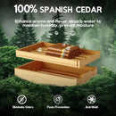 Tylza Cigar Humidor Cabinet 35L, Temp & Humidity Control Electric Humidors for Cigars, 260 Cigars, Digital Hygrometer, Safety Lock, Cigar Humidors with Cedar Wood Drawer Shelves, Cigar Gifts for Men by CozyNest Decor