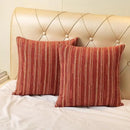 Yeiotsy Pillow Cases Bohemia, Pack of 2, Modern Striped Throw Pillow Covers Geometric Cushion Covers for Sofa Holiday Party Decoration (Red, 18 X 18 Inches) by CozyNest Decor