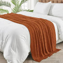 inhand Knitted Throw Blankets for Couch and Bed, Soft Cozy Knit Blanket with Tassel, Orange Rust Lightweight Decorative Blankets and Throws, Farmhouse Warm Woven Blanket for Men and Women, 60"x80" by CozyNest Decor
