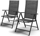 UDPATIO Patio Folding Dining Chairs Set of 2, Folding Lawn Chairs for Adults with Padded All Weather Breathable Textilene, Portable Chairs with Steel Frame, No Assembly, Dark Grey by GreenHaven Gardens