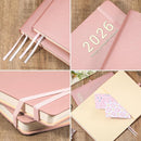 2026 Planner - JAN 2026 - DEC 2026, Planners 2026, Planner Weekly and Monthly, Leather Cover Calendar Planers with Thick Paper, Back Pocket with Notes Pages, Pink (8.5" x 11") by TinyTreasures Baby Boutique