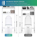 SMIBUY Bathroom Storage Shelf, Bamboo Over-The-Toilet Organizer Rack, Freestanding Toilet Space Saver with 3-Tier Adjustable Shelves (White) by CozyNest Decor