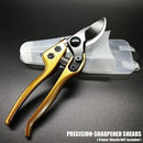 BUGUI 8" Heavy-Duty Pruning Shears, Professional Bypass Gardening Scissors, 1" Cutting Capacity, Sharp Garden Clippers with Low-friction Painted Stainless Steel Blade (Gold) by GreenHaven Gardens