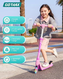 Gotrax K03 Kick Scooter for Kids, 5" LED RGB Lighted Wheels, 4.6 Lbs Lightweight and One-Click Detachable Design, Height Adjustable Handlebars, Anti-Slip Deck and Max Load 110 Lbs for Boy&Girl Age 3+ by TinyTreasures Baby Boutique