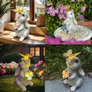 YODY Solar Garden Statues Outdoor Decor- Yard Decorations for Patio, Balcony, Backyard, Lawn Ornaments - Rabbit Figurines with LED Light- Unique Birthday House Warming Gifts for Women, Mom, Grandma by CozyNest Decor