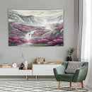 Japanese Tapestry, Red Plum Blossom Mountain Tapestry, Asian Japanese Wall Tapestry, Nature Landscape Tapestries for Bedroom Living Room Decor 90"x60" by CozyNest Decor