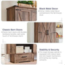 Farmhouse Kitchen Pantry Cabinet - 72" Tall Wood Kitchen Storage Cabinets with Adjustable Shelves & 2 Barn Doors & Drawer, Versatile Storage for Dining Room, Bathroom, Utility Room, Light Brown by CozyNest Decor