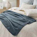 Chunky Chenille Knit Throw Blanket for Couch, Soft Luxurious Moss Stitch Blankets for Bed, Cozy Decorative Farmhouse Knitted Throws for Sofa, Stormy Blue, 50" x 60" by CozyNest Decor