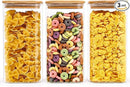 Glass Food Storage Jars Square 51oz, 3 Pack Glass Jars With Bamboo Lids, Kitchen Storage Containers For Spice, Candy, Cookie, Storage For Pantry Organizers by CozyNest Decor