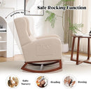 Rocking Chair Nursery, Nursery Rocking Chairs with Foot Rest, Comfy Fabric Glider Rocker Nursing Chair with High Back for Nursing, Living Room, Bedroom, Beige by TinyTreasures Baby Boutique