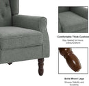 Accent Chair, Upholstered Armchair with Button Tufted High Back & Solid Wood Legs, Comfy Wingback Reading Single Sofa Chair for Small Spaces, Living Room, Bedroom (Grey, Set of 1) by CozyNest Decor