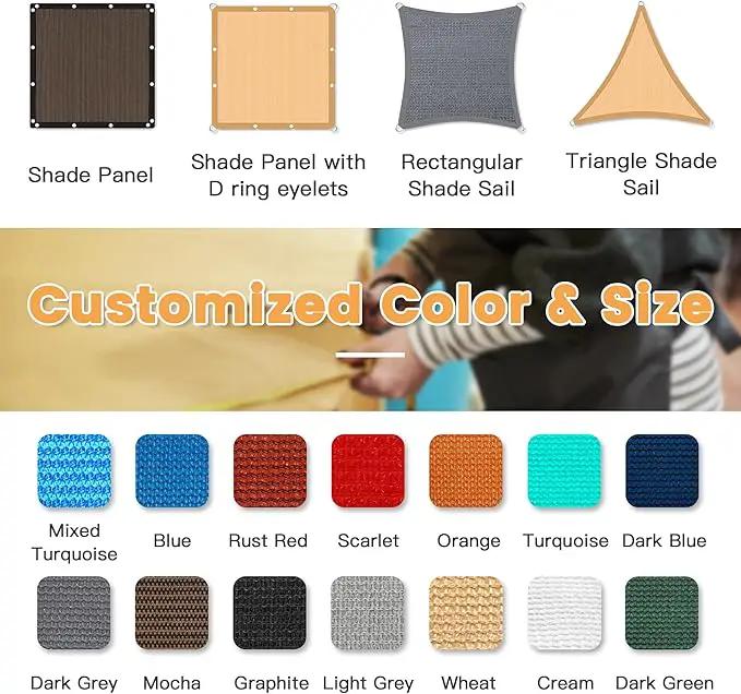 VICLLAX Shade Fabric Sun Shade Cloth with Every 2 FT Grommets for Patio Garden Pergola Cover Canopy 21x22 FT, Rust Red, photo 7 of 7