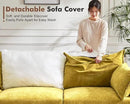 Luxury Modular Sectional Sofa, L-Shaped 3-Seat Couch with Storage Ottoman Deep Seat & Reversible Chaise Lounge Chenille Yellow for Compact Spaces, Apartments, Dorm by CozyNest Decor