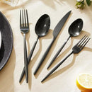 KINGSTONE Silverware Set, 20-Piece Flatware Set Cutlery Set Premium 18/10 Stainless Steel, Tableware Include Forks Knives Spoons for Home Kitchen Restaurant Wedding, Dishwasher Safe,Black by CozyNest Decor