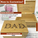 Dad Gifts from Son - Custom Engraved Wooden Box with Kids Names, Unique First Father's Day Gift Ideas, Customized Gifts for Dad for Christmas, Papa Grandpa Gift Fathers Day from Grandkids 11x8x4.75 in by TinyTreasures Baby Boutique